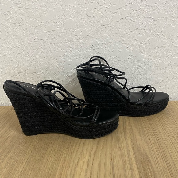 Marc Fisher Black Espadrille Wedge 1" Platform Heel size 6.5 - Picture 7 of 10